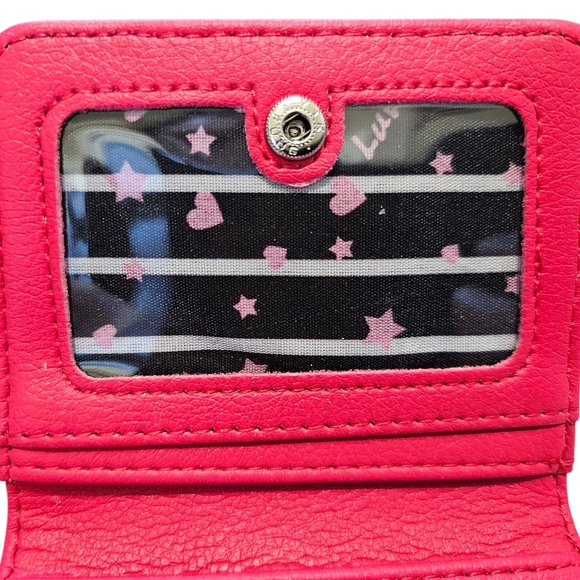 Betsey Johnson Pink/Red Stiched Heart Embossed Wallet. New Without Tags. - Picture 5 of 7